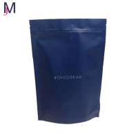 matte dark blue ziplock bag zipper bag aluminum foil stand up pouch for beans or pet food